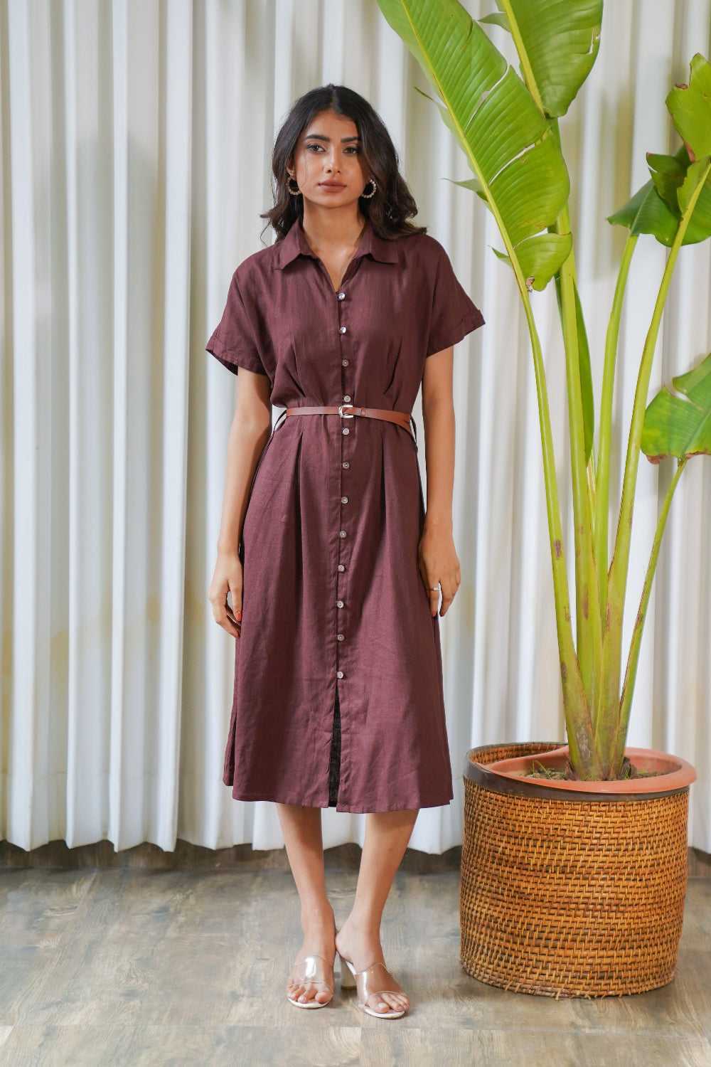 Midi shirt dress