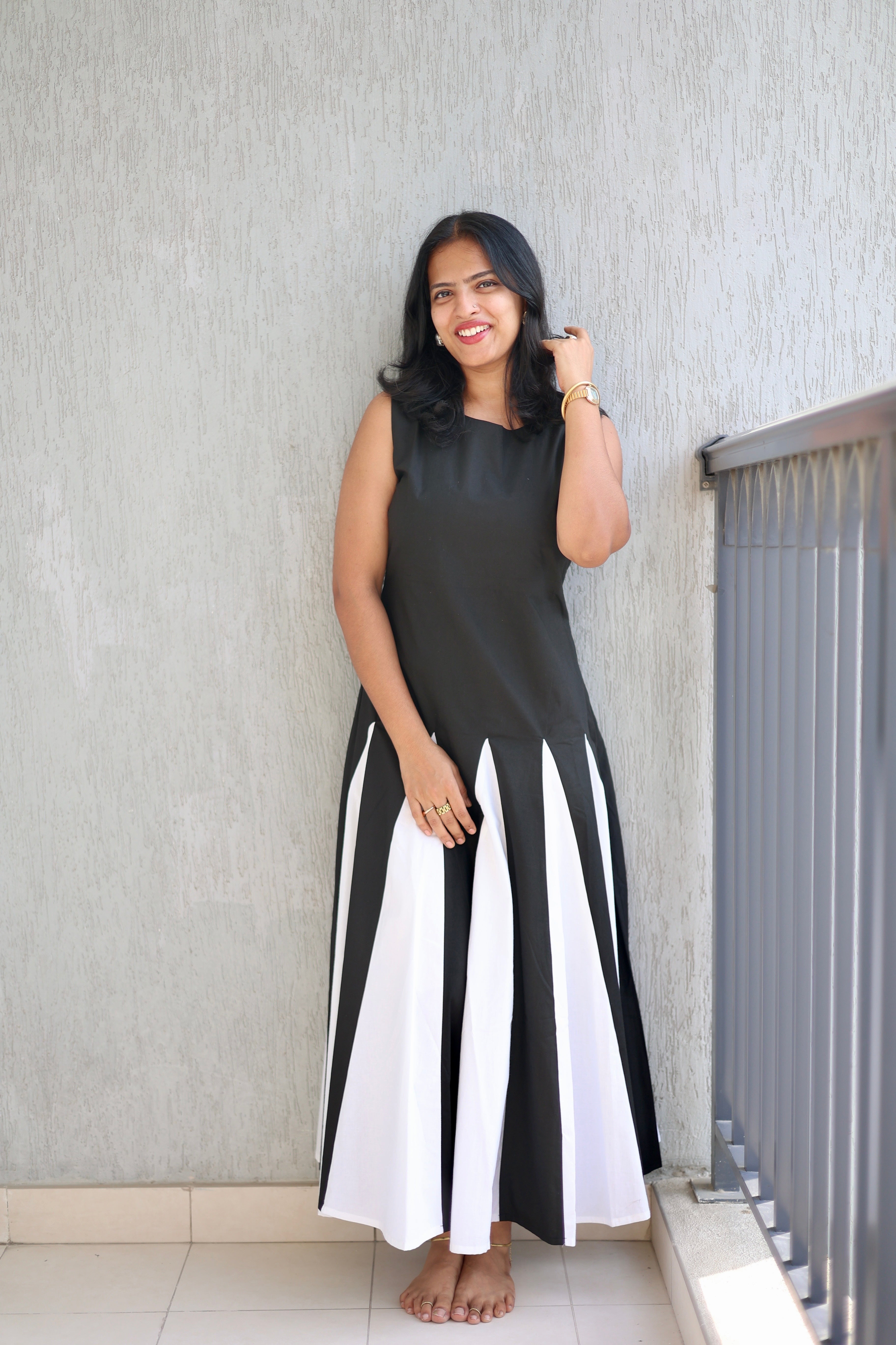 Cotton panelled Dress
