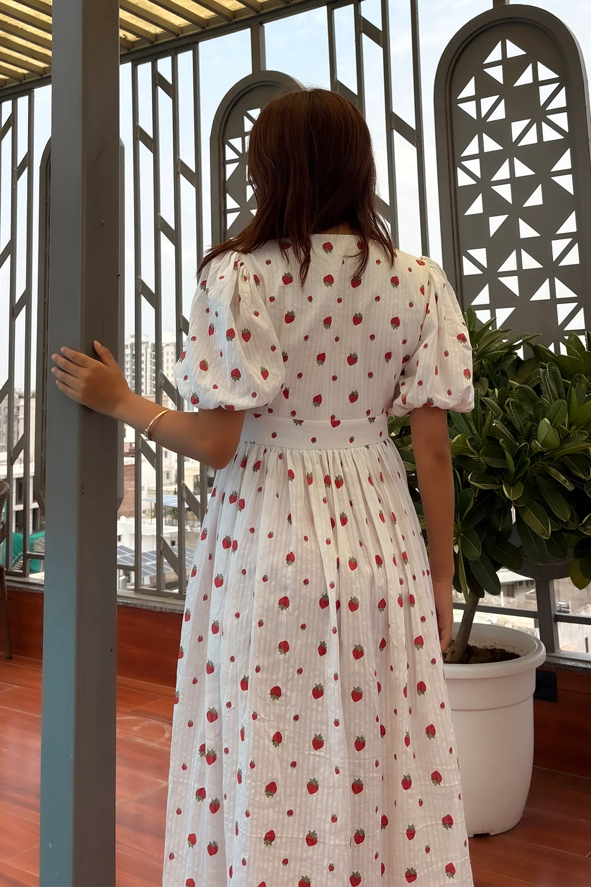 Strawberry Print Maxi Dress