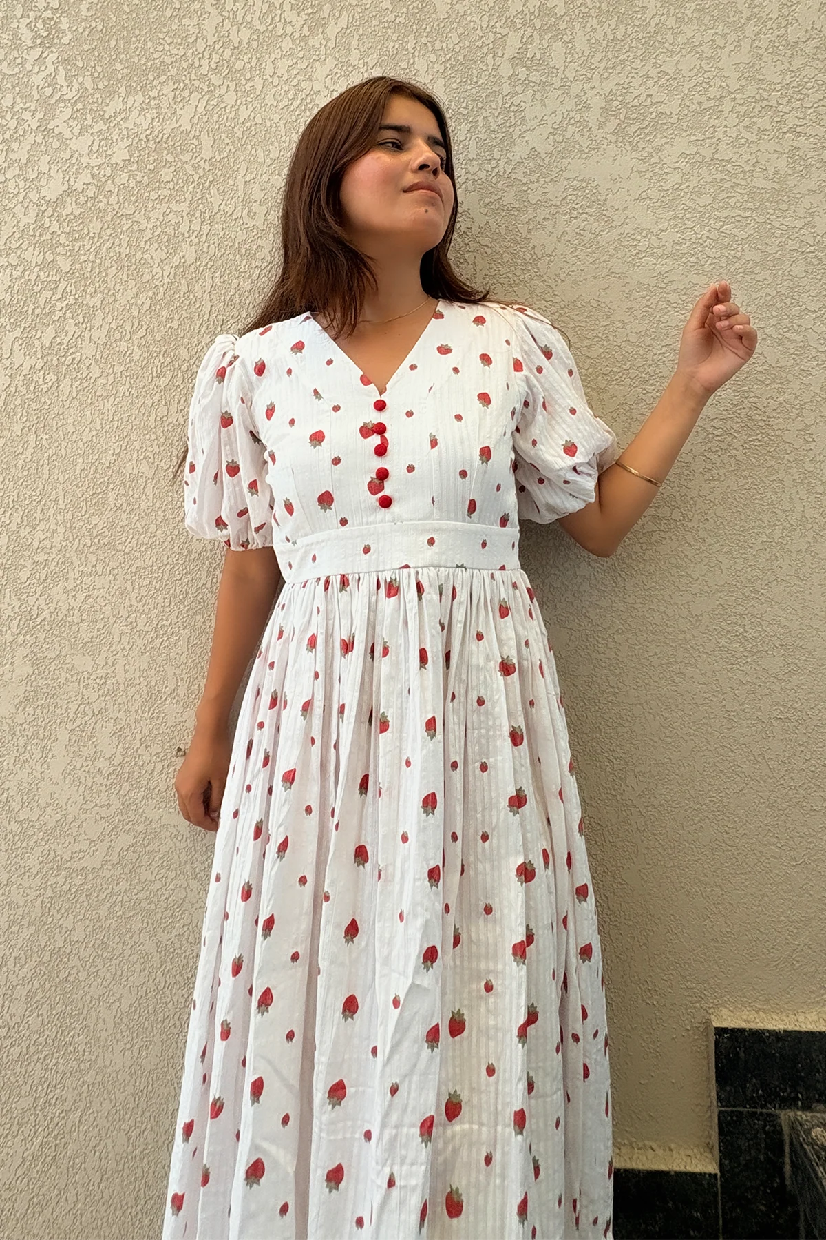 Strawberry Print Maxi Dress