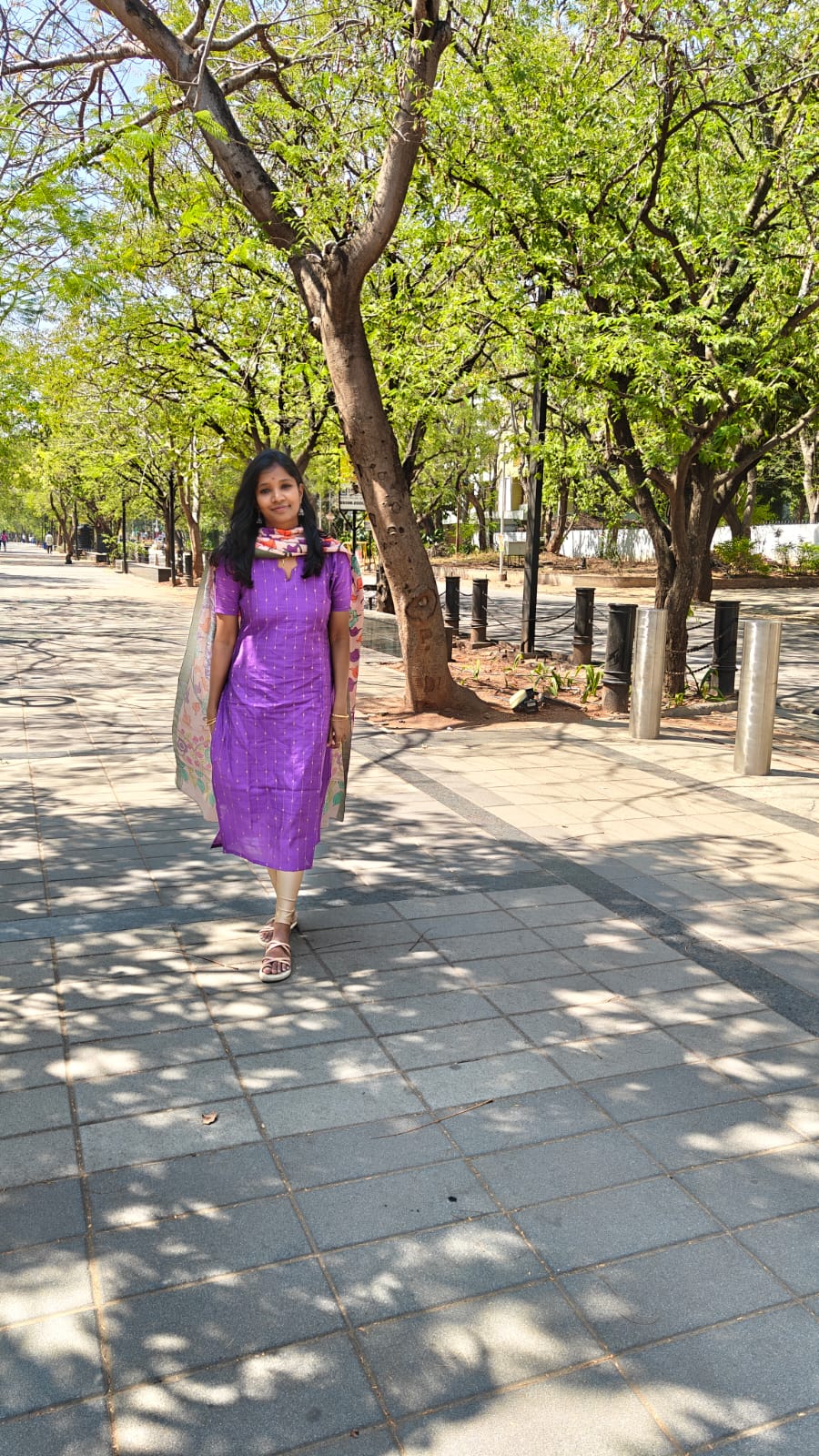 Royal Purple raw silk Kurta with Floral Dupatta