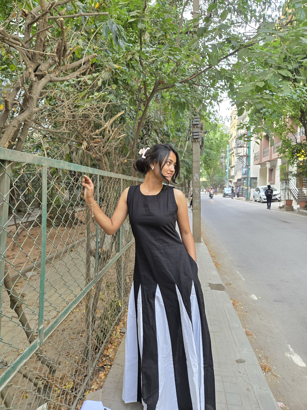 Cotton panelled Dress