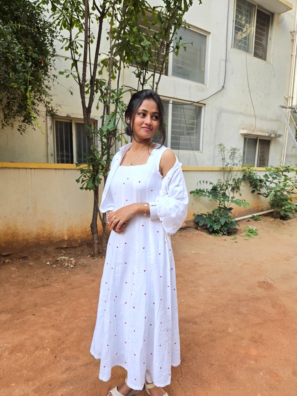 Ivory Charm Frock & Shirt Combo
