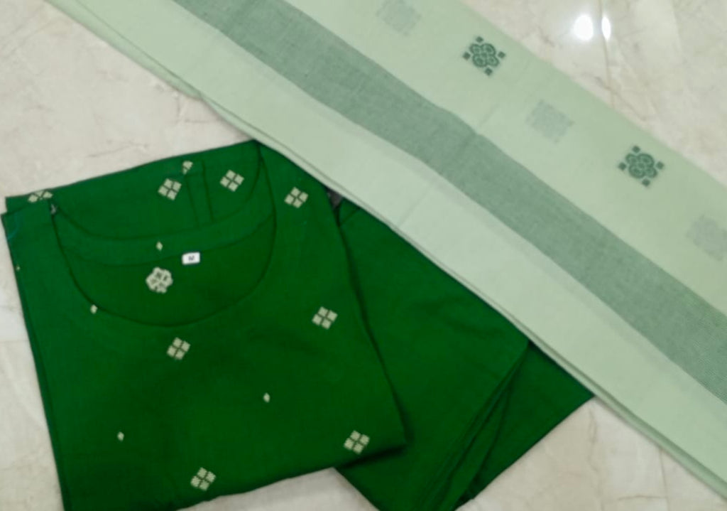 Emerald Green Embroidered Kurta Set with Dupatta