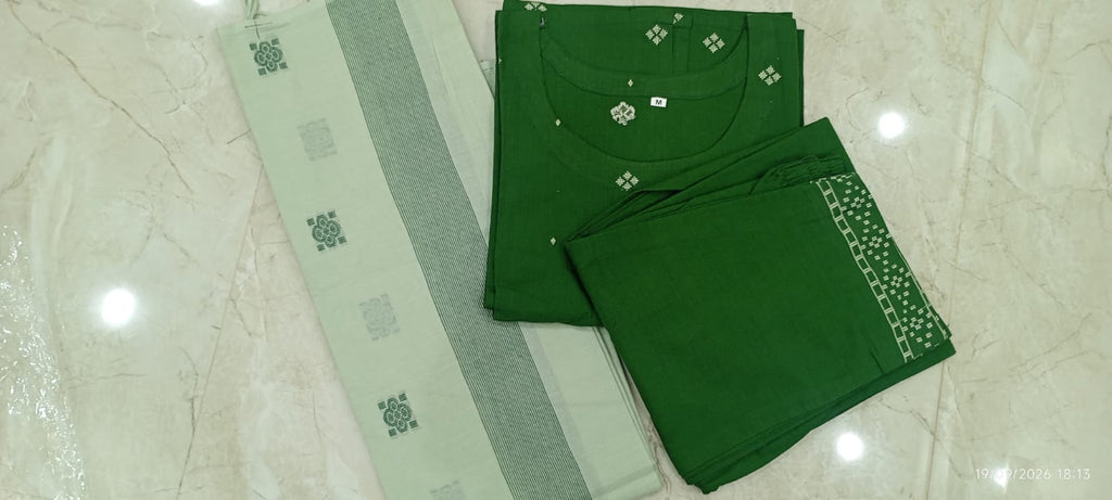 Emerald Green Embroidered Kurta Set with Dupatta