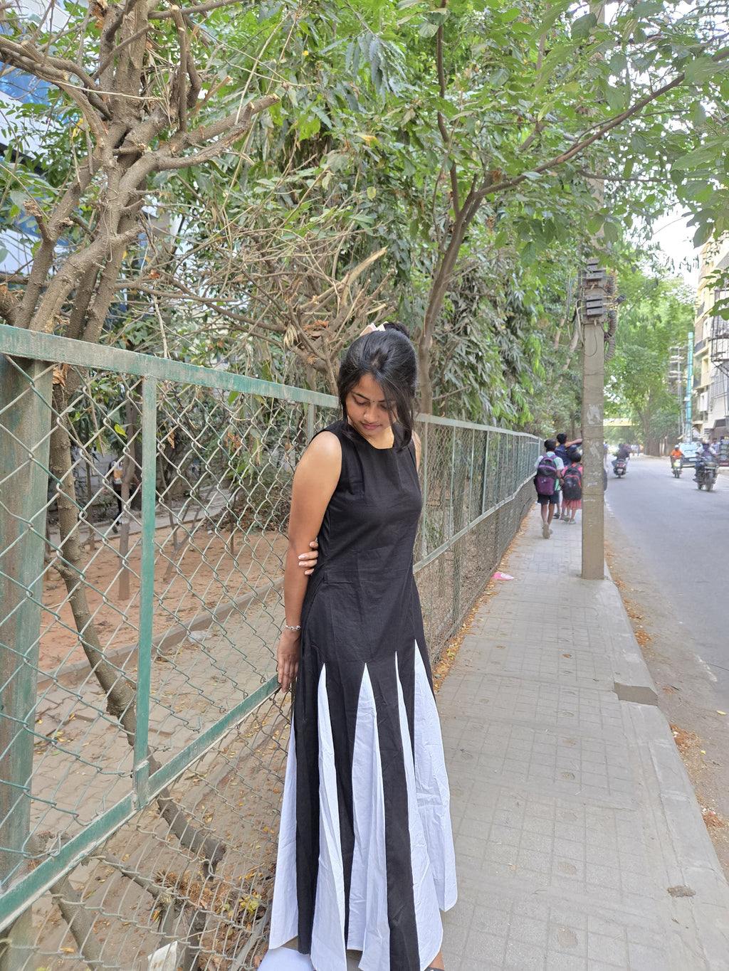 Cotton panelled Dress