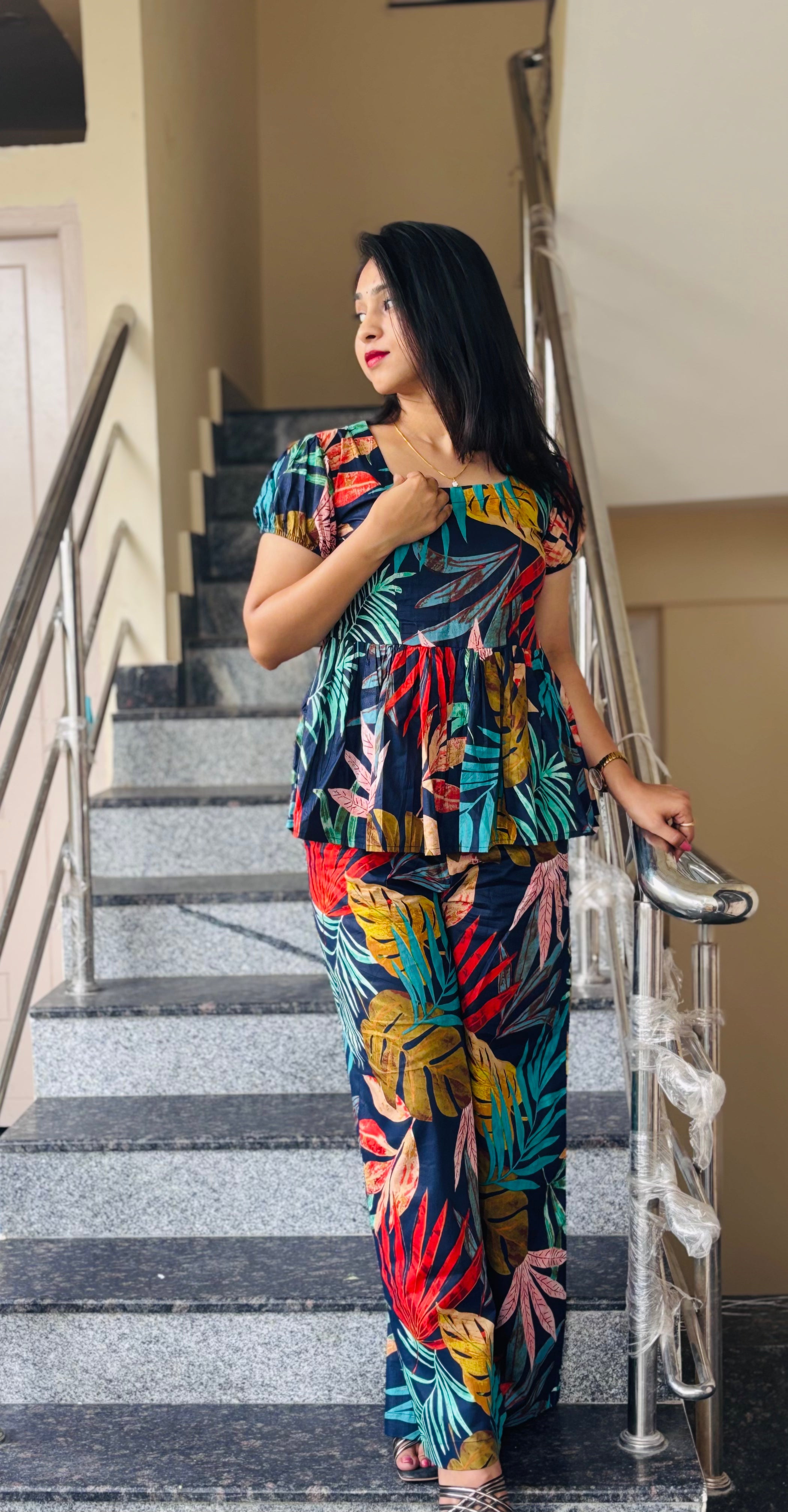 Midnight Tropical Co-ord Set