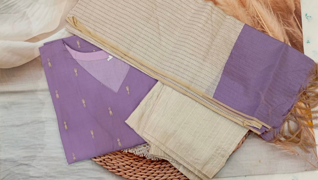 Lavender Purple Cotton Kurta Set ✨