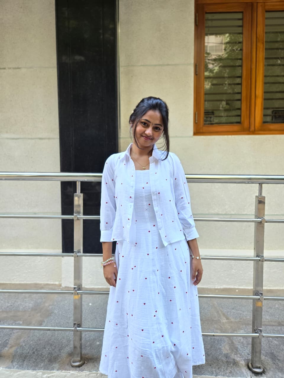 Ivory Charm Frock & Shirt Combo