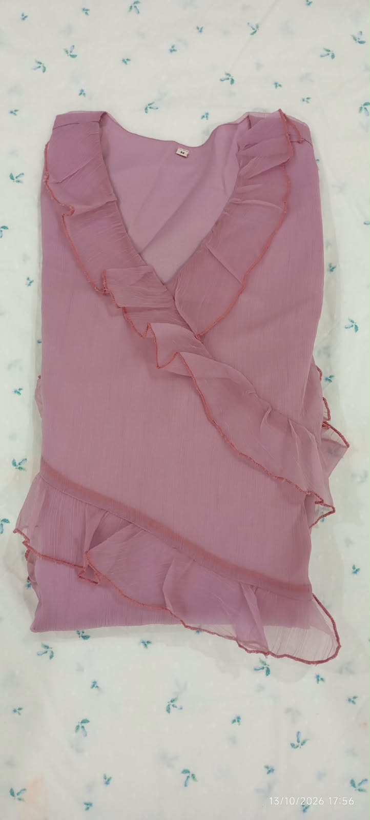 Pink Ruffle Detail Elegant Maxi Dress