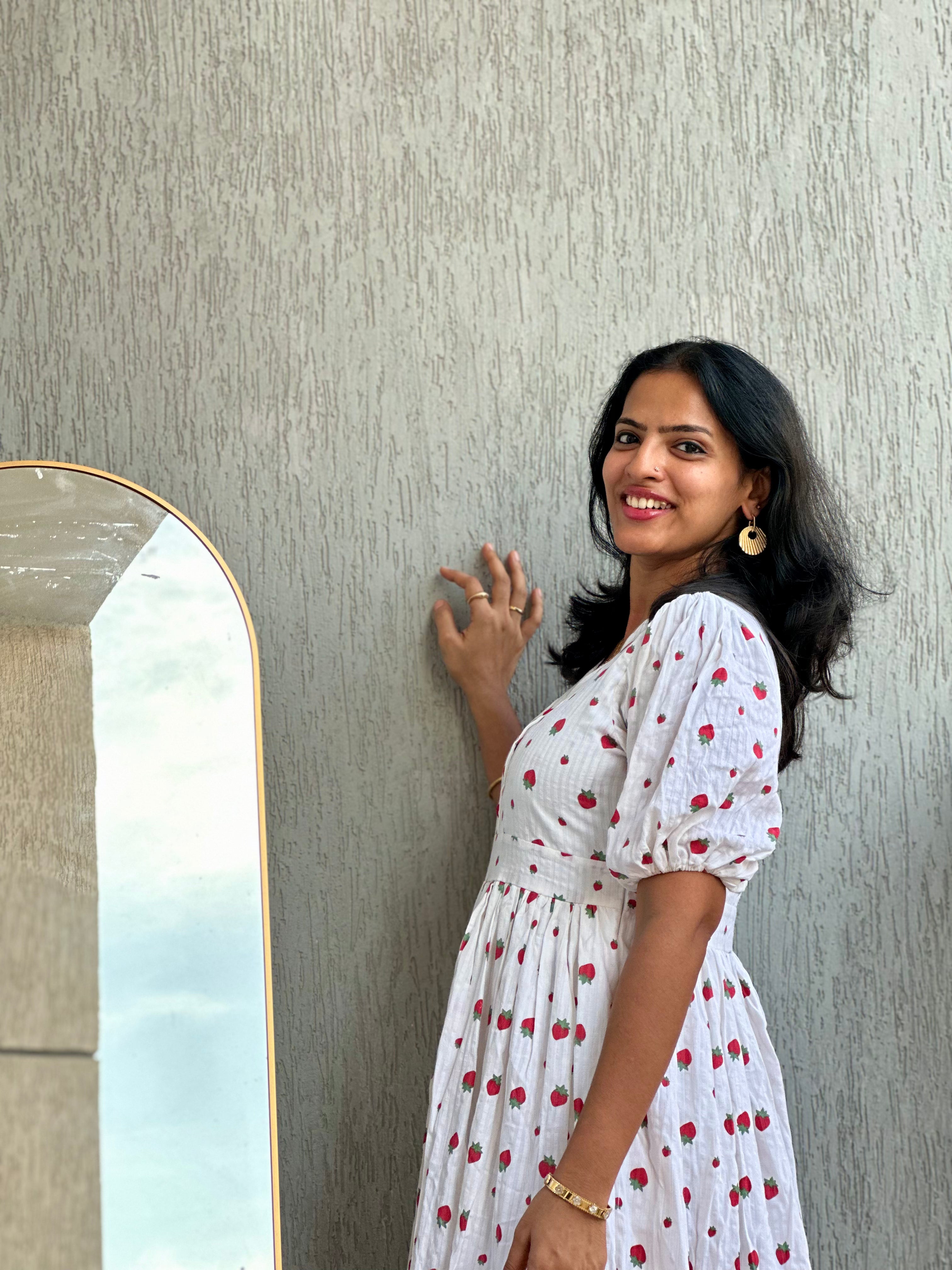 Strawberry Print Maxi Dress