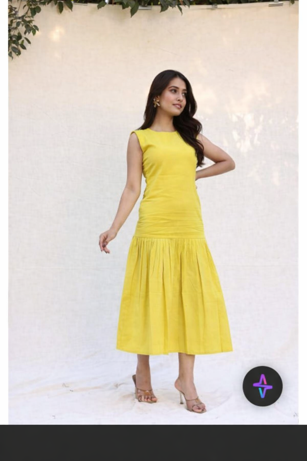 Sunshine Yellow Sleeveless Midi Dress