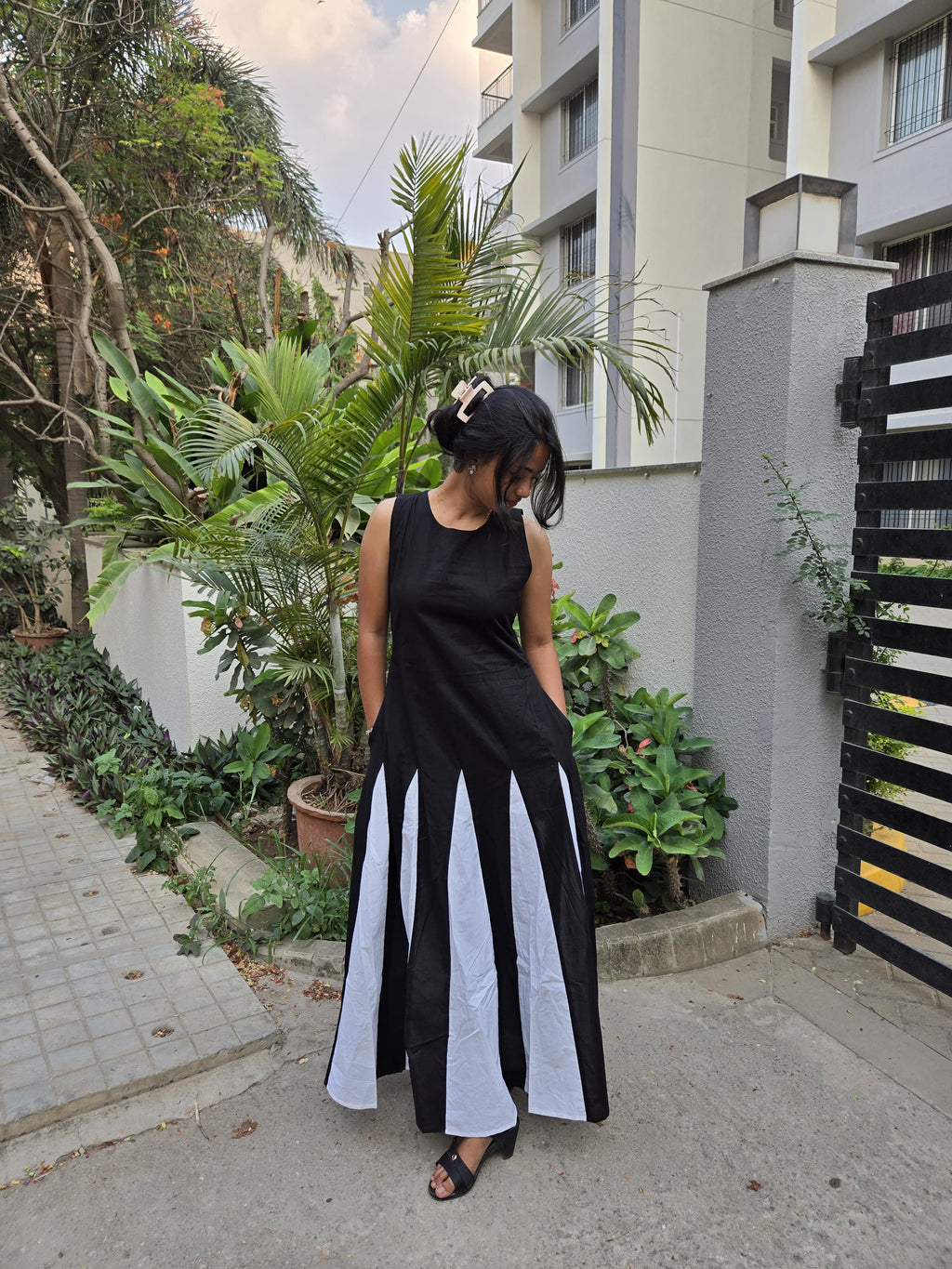 Cotton panelled Dress