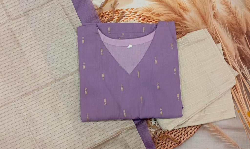 Lavender Purple Cotton Kurta Set ✨