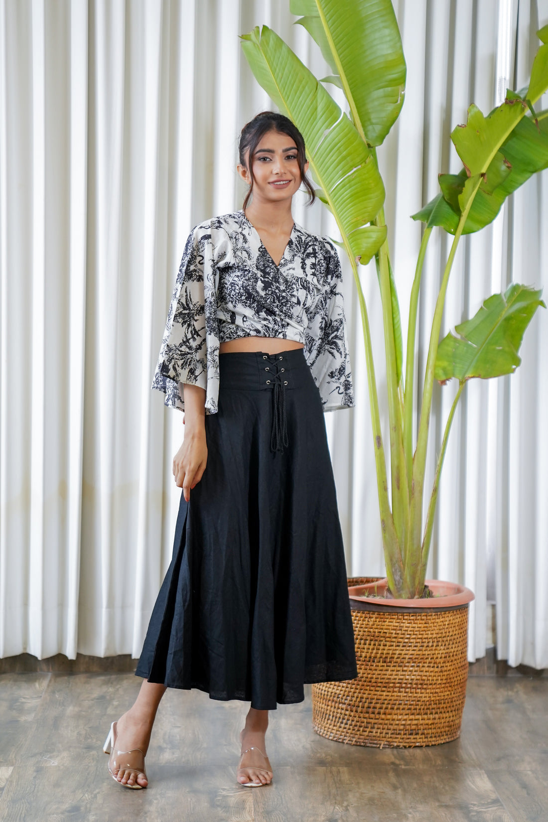 Crop Top with Midi Skirt Co-Ord Set