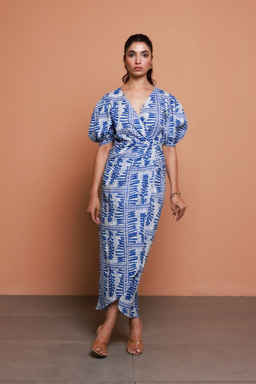 Blue Drape Maxi