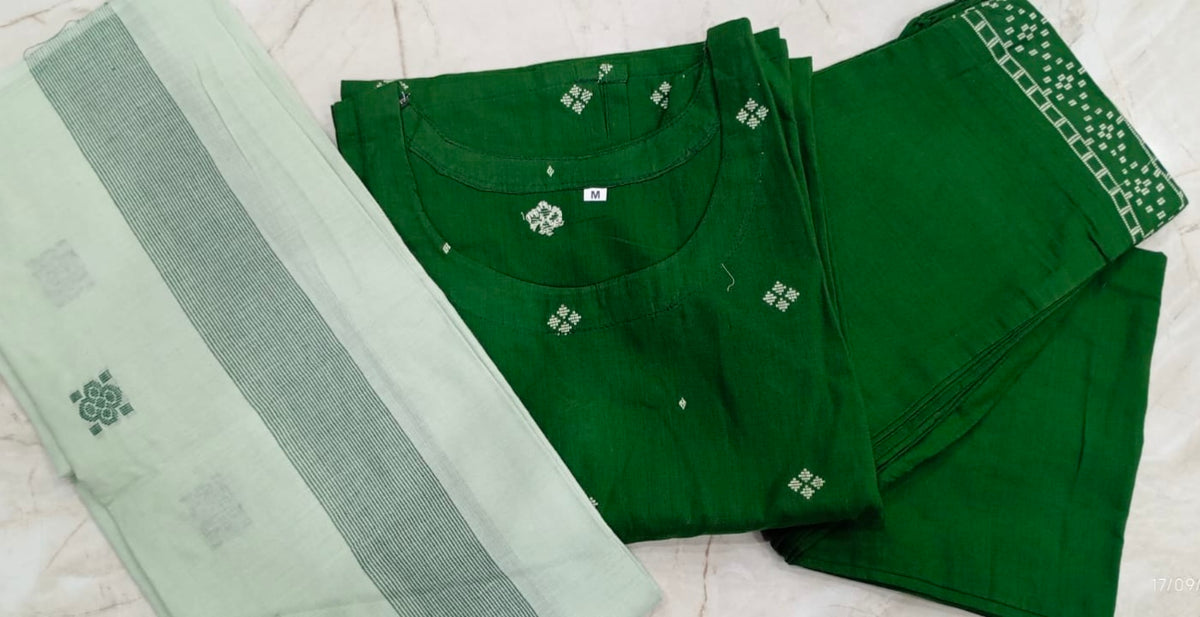 Emerald Green Embroidered Kurta Set with Dupatta