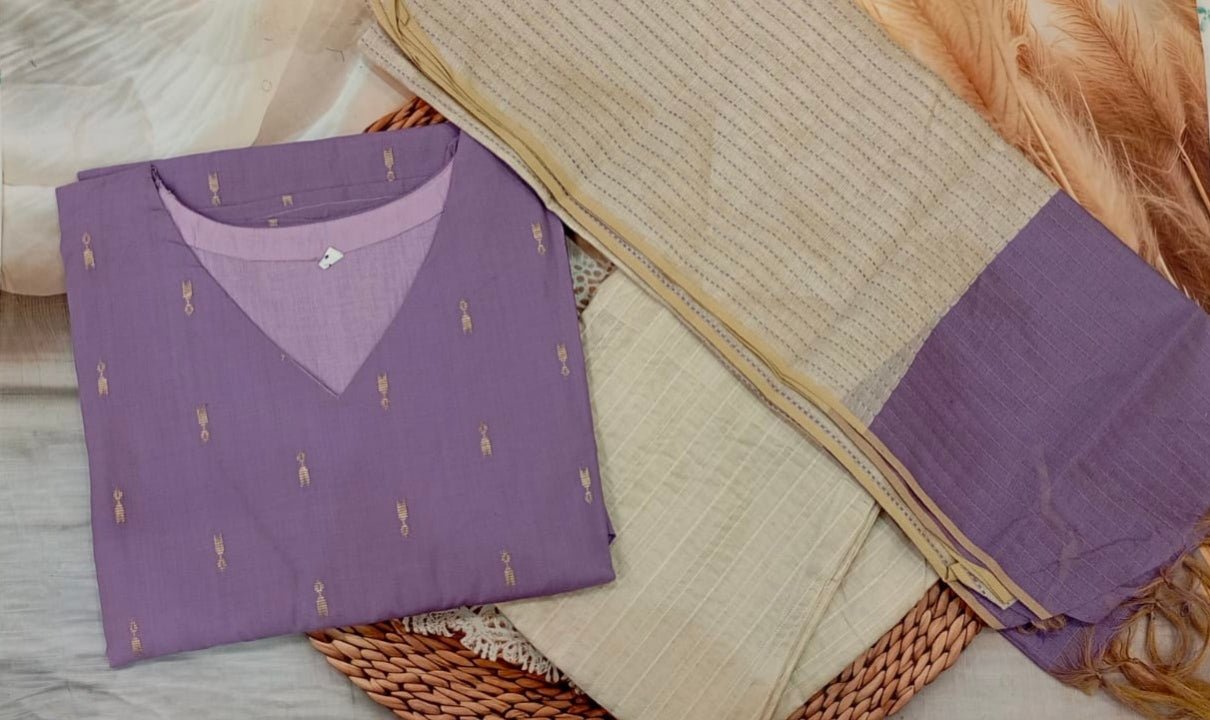 Lavender Purple Cotton Kurta Set ✨