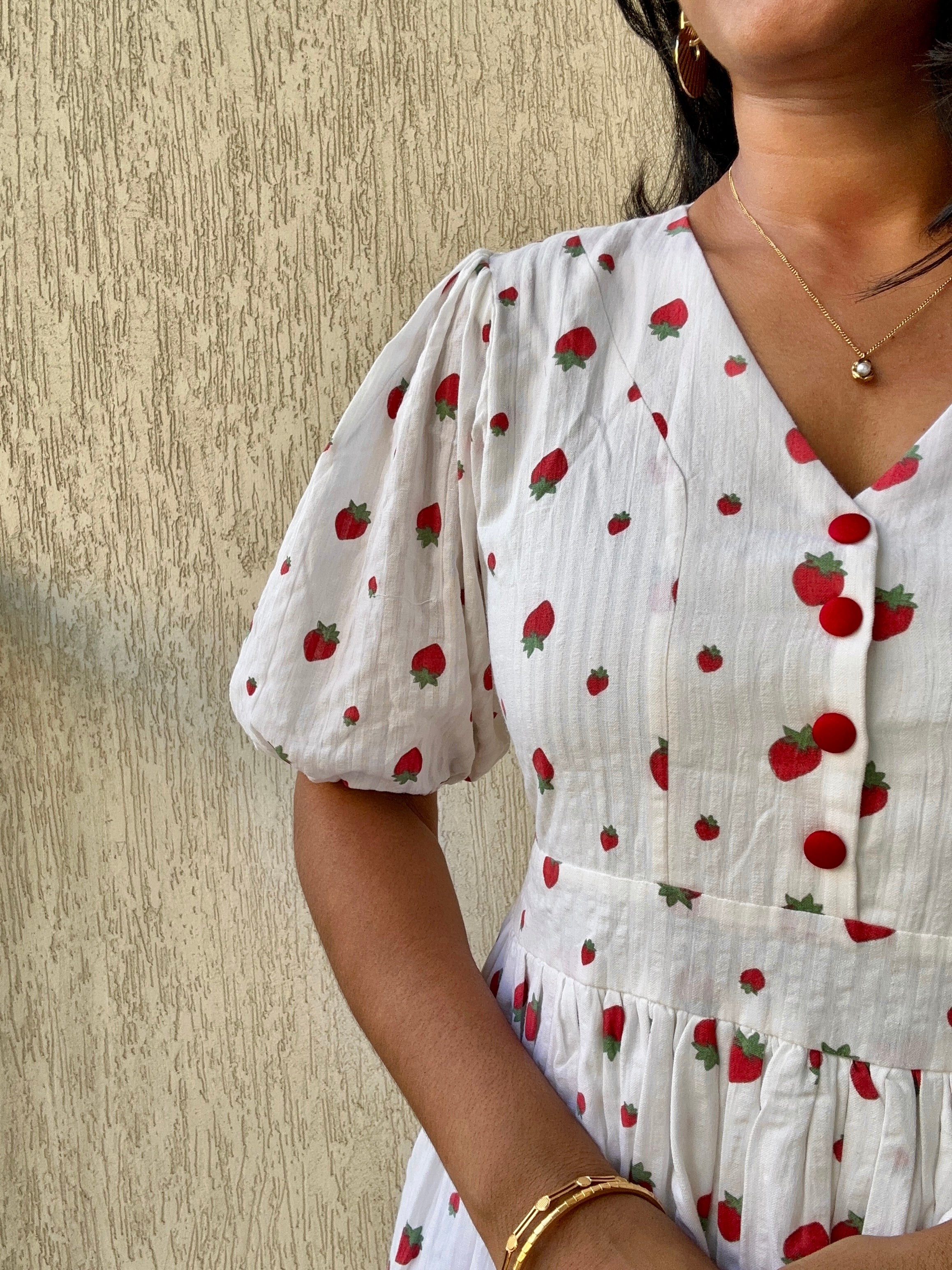 Strawberry Print Maxi Dress