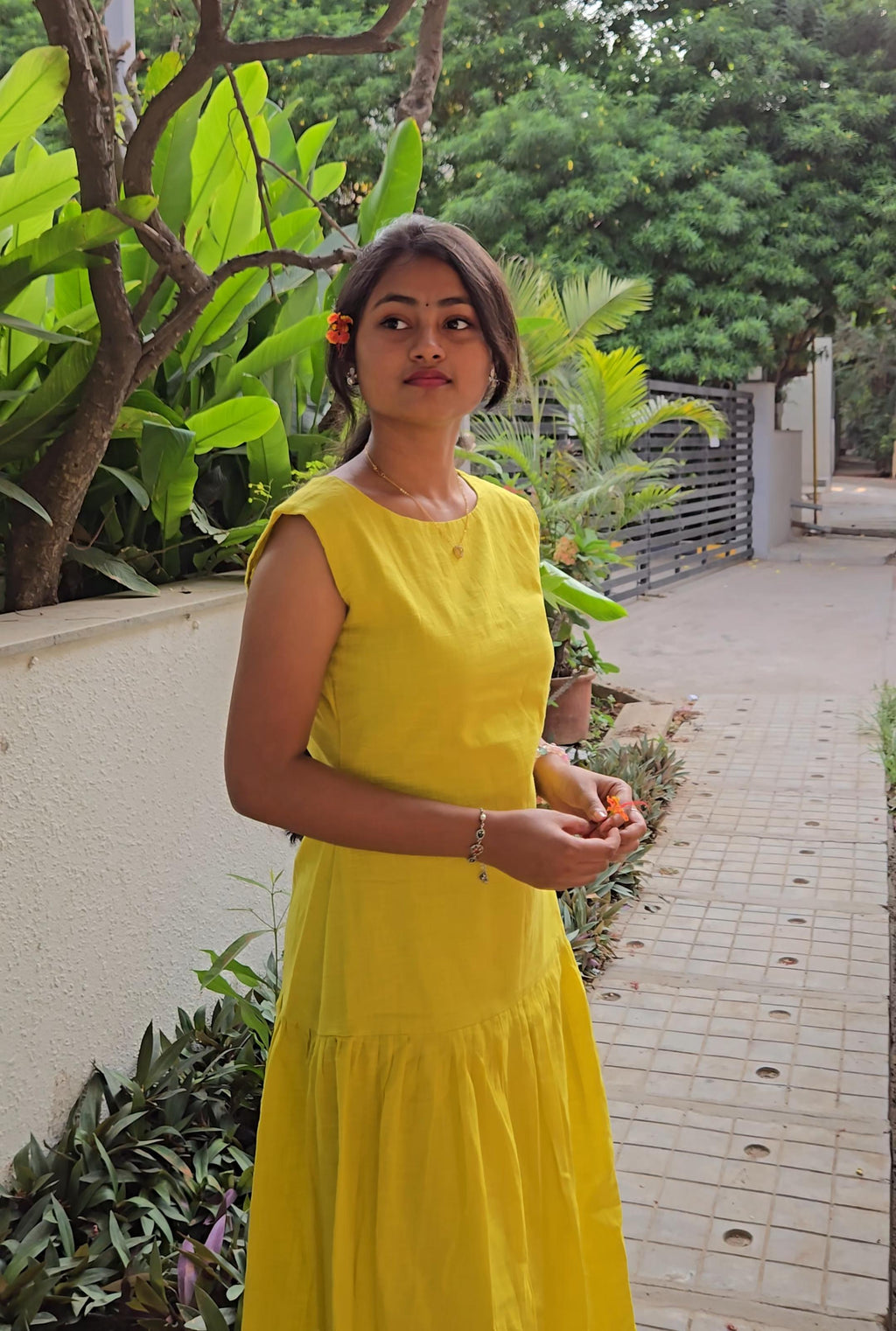 Sunshine Yellow Sleeveless Midi Dress